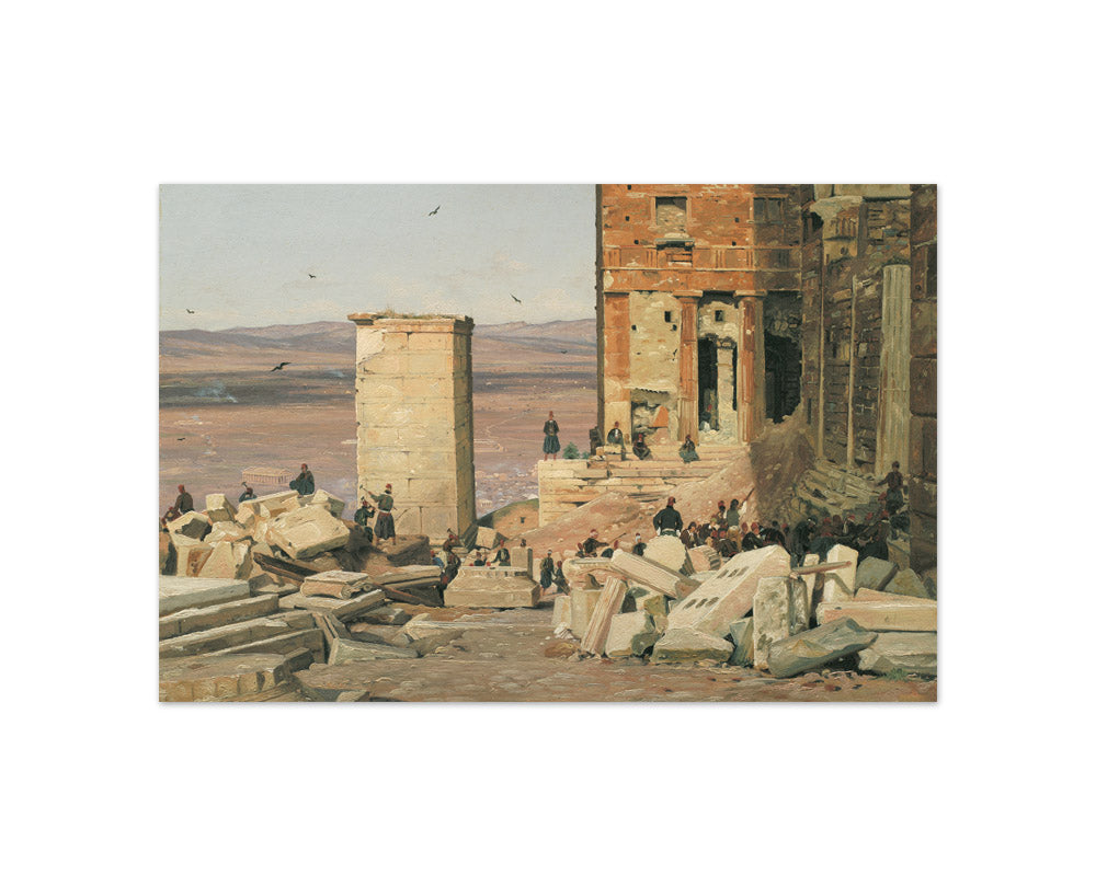 Greeks Working in the ruins of the Acropolis by Martinus Rørbye - Compact / Full Bleed / No Frame