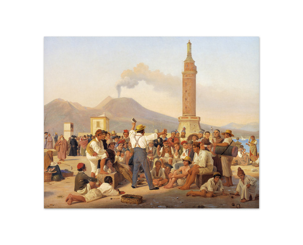 A Reciter of "Orlando Furioso" at the Molo, Naples by Constantin Hansen - Compact / Full Bleed / No Frame