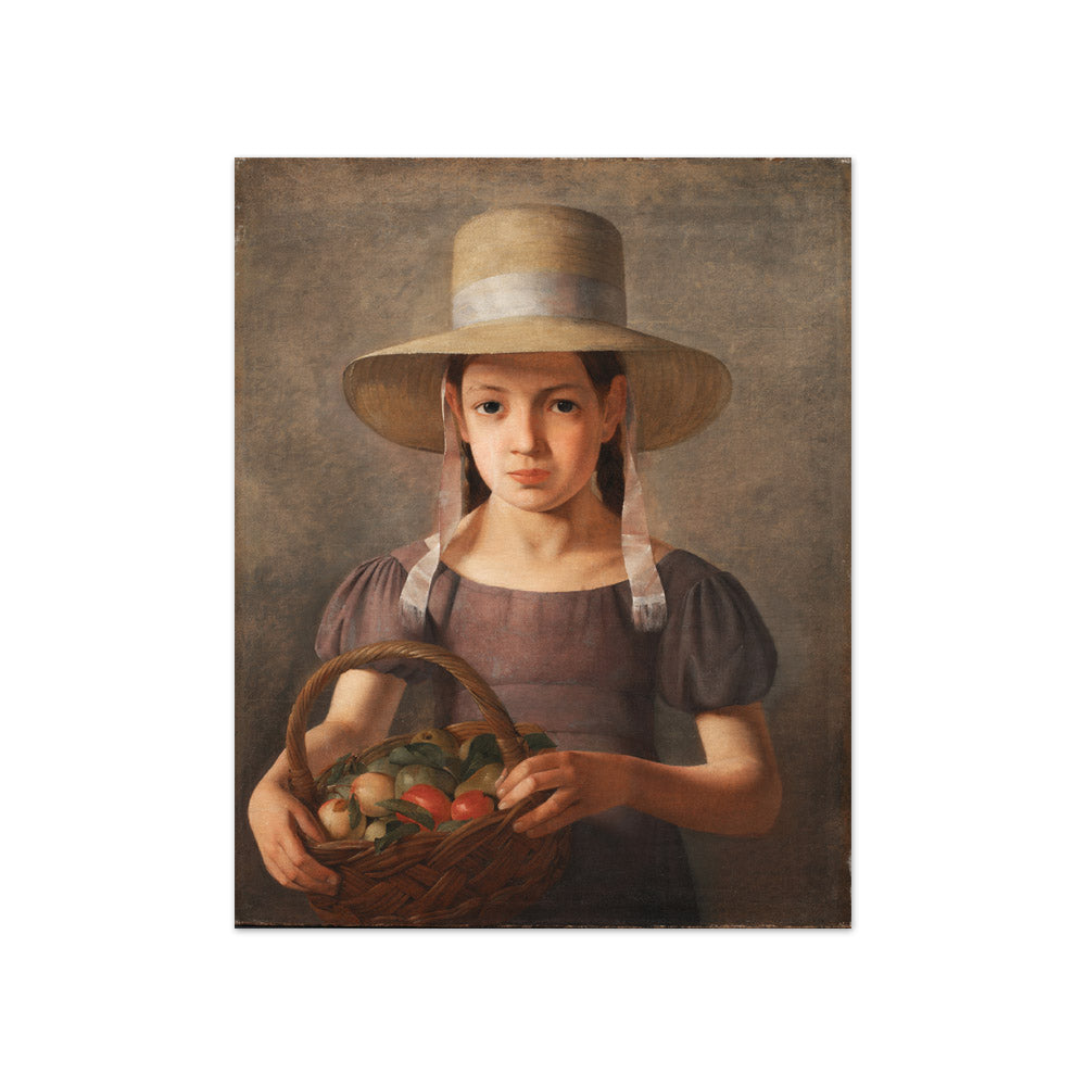 A Girl with Fruits in a Basket by Jørgen Roed - Compact / Full Bleed / No Frame