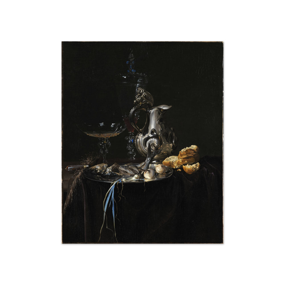 Still Life. Breakfast Piece with a Silver Jug by Willem van Aelst - Compact / Full Bleed / No Frame