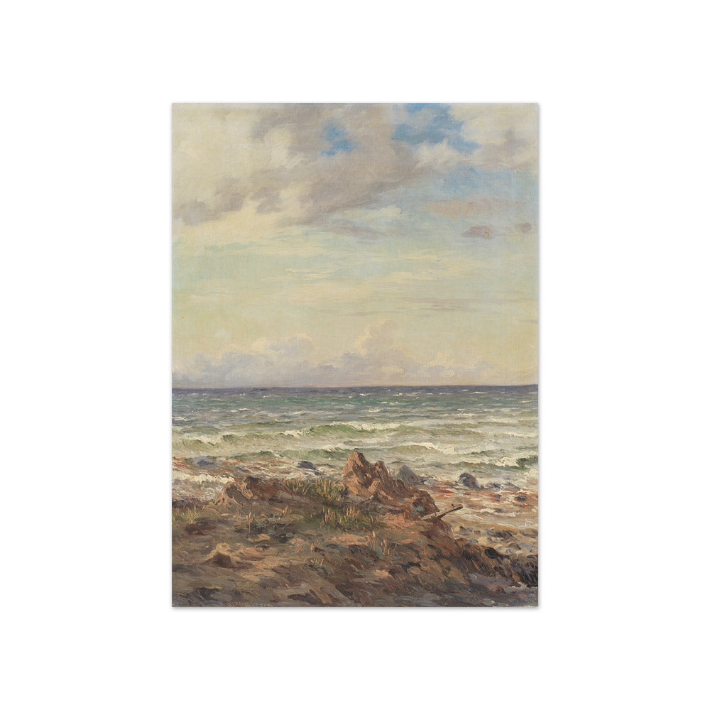 Coastal landscape with rocky beach by A.W. Boesen - Compact / Full Bleed / No Frame