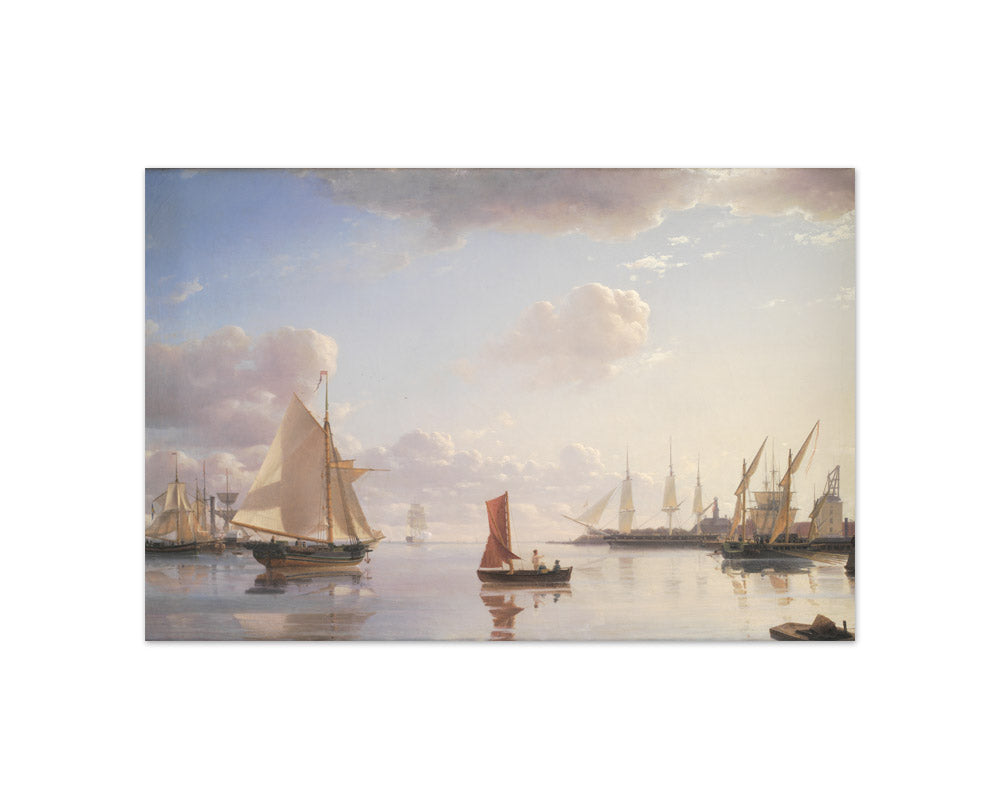 View from Langelinie towards the Royal naval Dockyards at Nyholm, Copenhagen. Morning Light by Emanuel Larsen - Compact / Full Bleed / No Frame