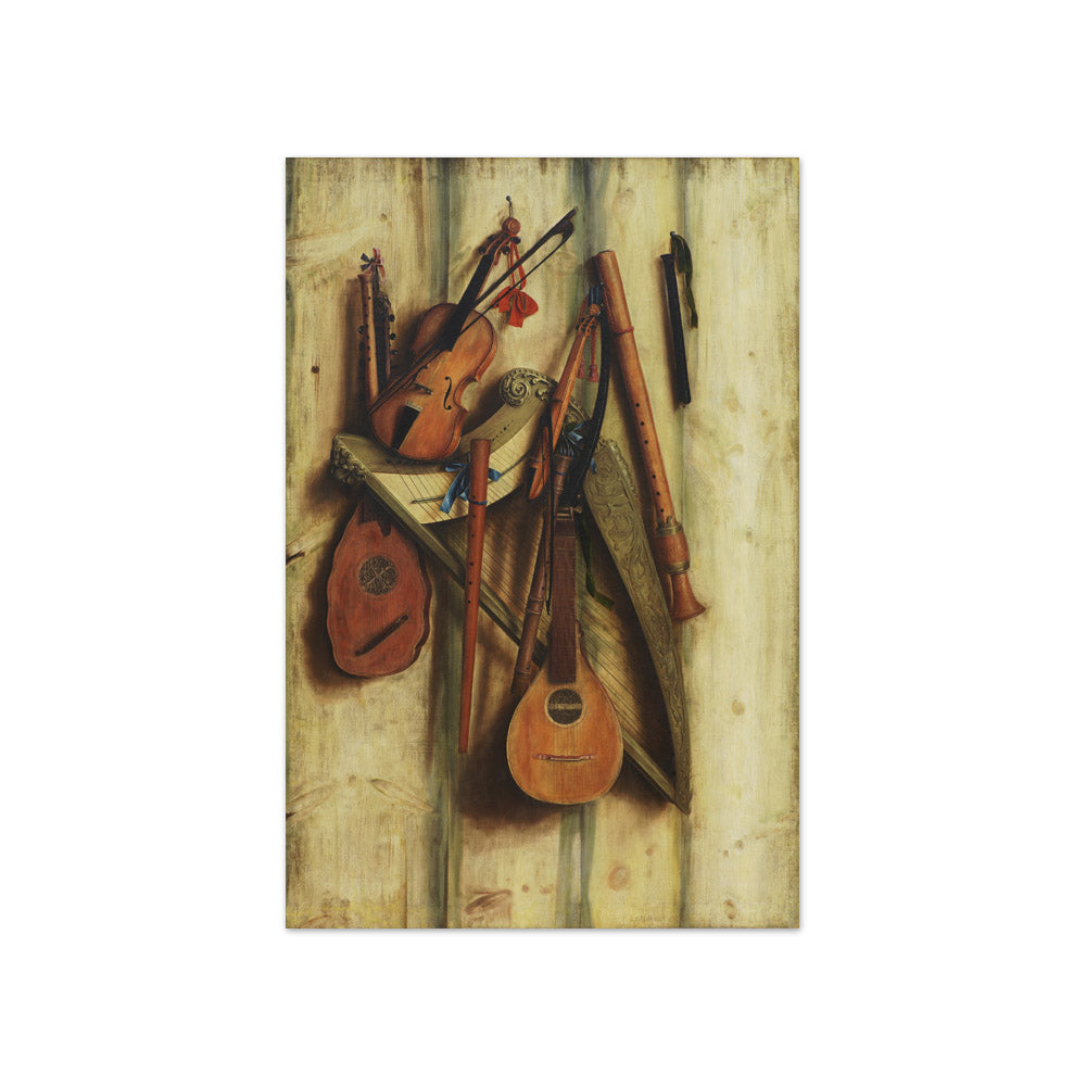 Board Partition with Musical Instruments. Trompe l'oeil by Franciscus Gijsbrechts - Compact / Full Bleed / No Frame