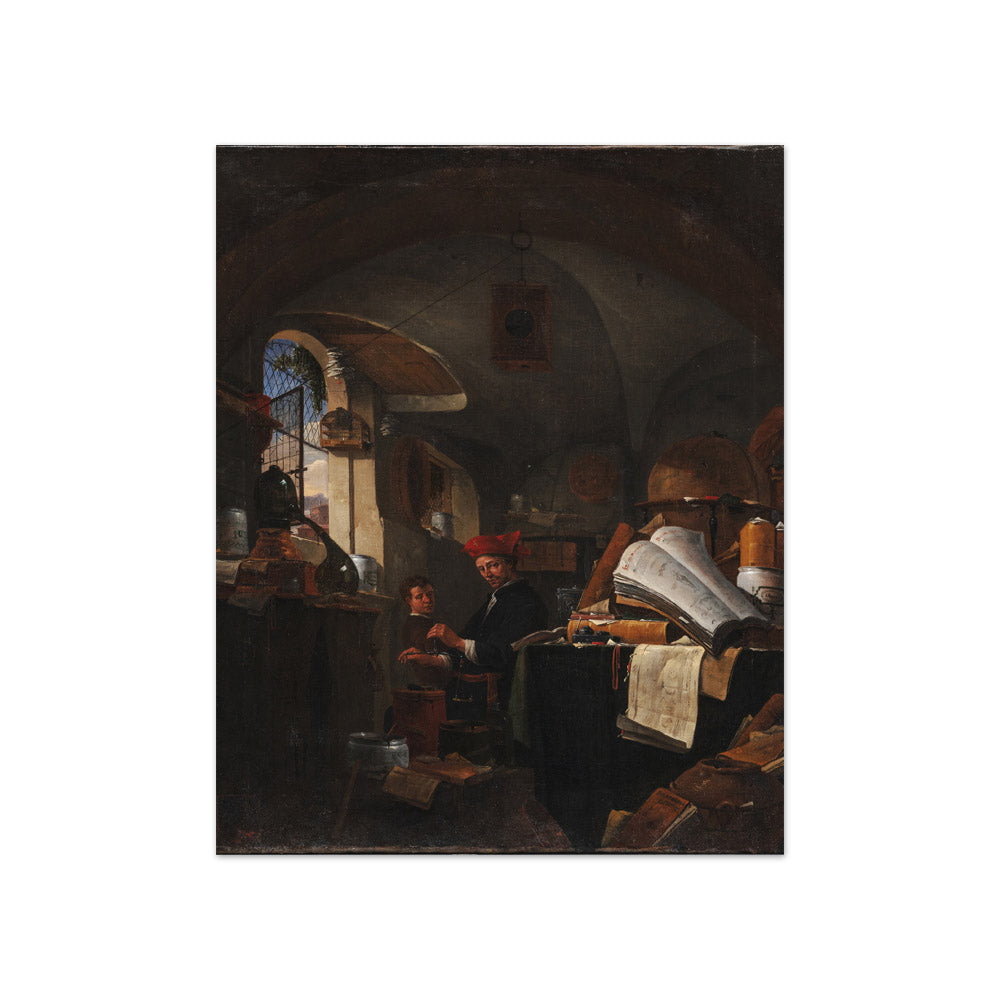 An Alchemist in his Laboratory by Thomas Wijck - Compact / Full Bleed / No Frame