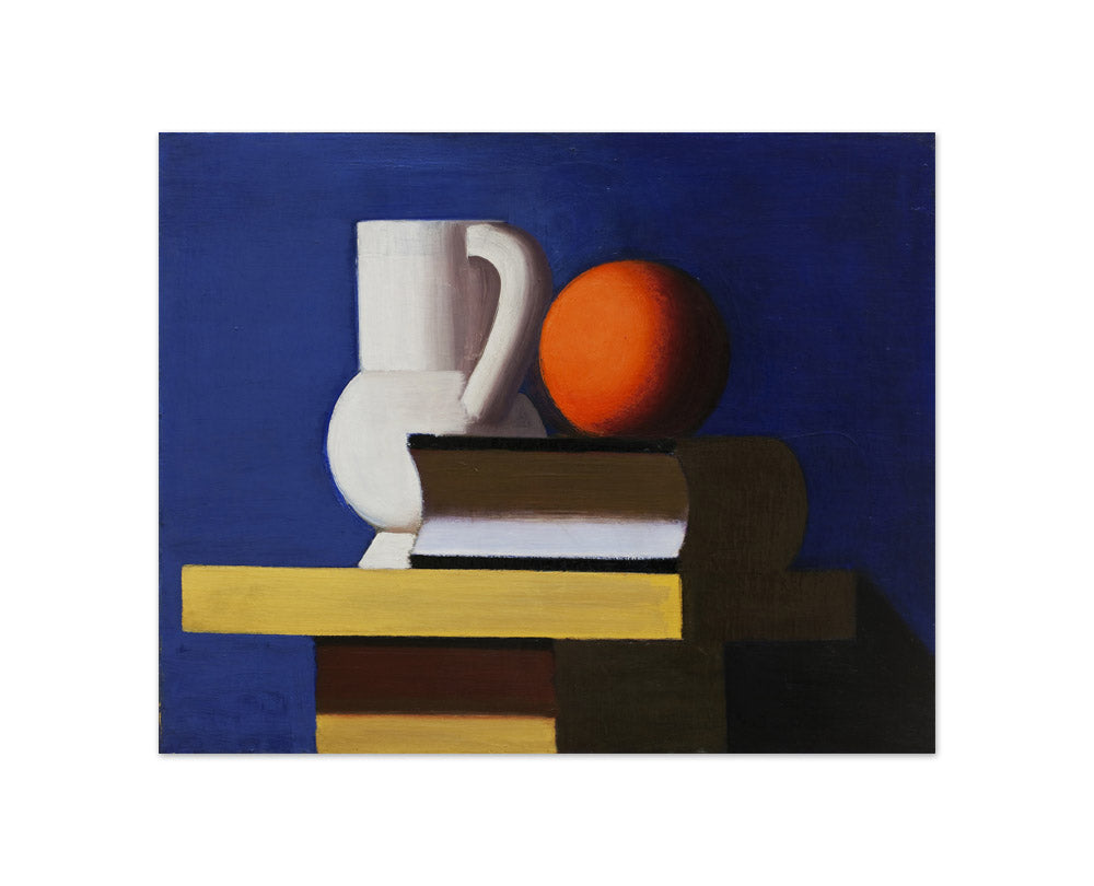 Still Life with White Jar, Orange and Book by Vilhelm Lundstrøm - Compact / Full Bleed / No Frame