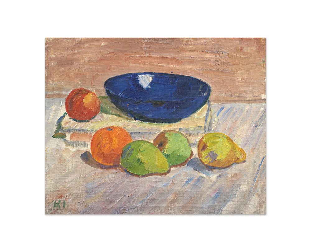 Still Life with Blue Bowl and Fruits by Karl Isakson - Compact / Full Bleed / No Frame