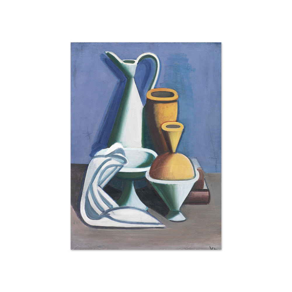 Still Life with Water Jug, Towel and Jars by Vilhelm Lundstrøm - Compact / Full Bleed / No Frame