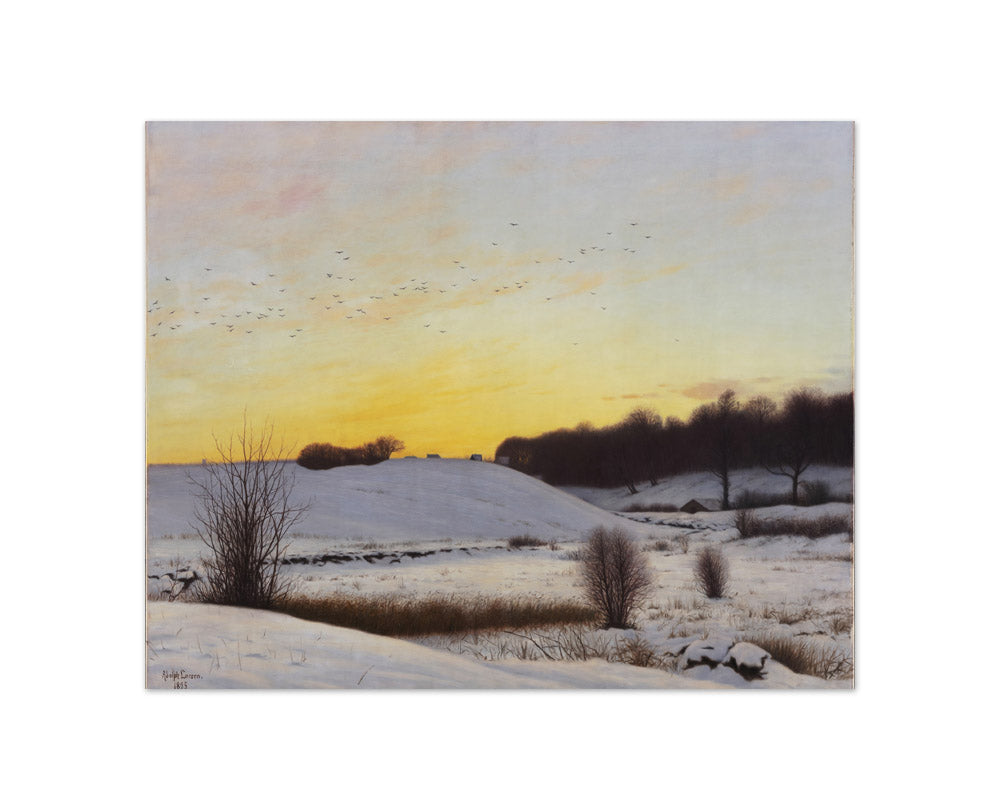 Landscape with a hill. Sunset. by Adolph Larsen - Compact / Full Bleed / No Frame