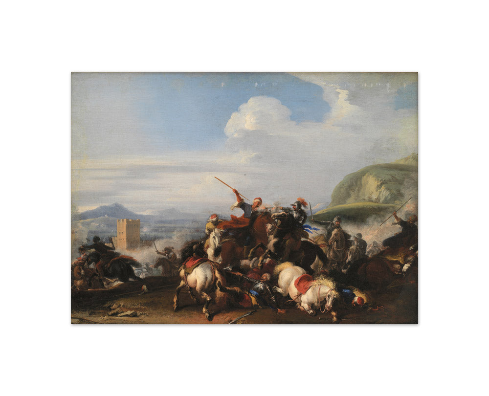 Battle Scene with Turkish Cavalry by Jacques Courtois - Compact / Full Bleed / No Frame