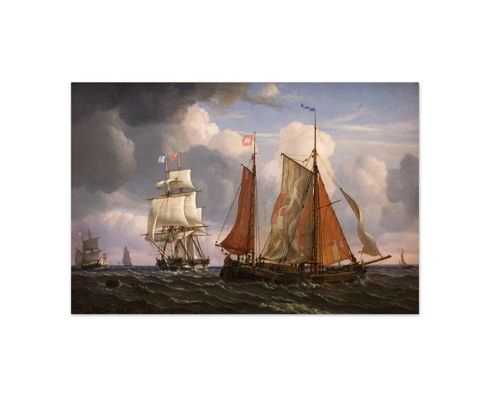 Ships Sailing and Beating up against the Wind in the Sound by Adolph Friedrich Vollmer - Compact / Full Bleed / No Frame