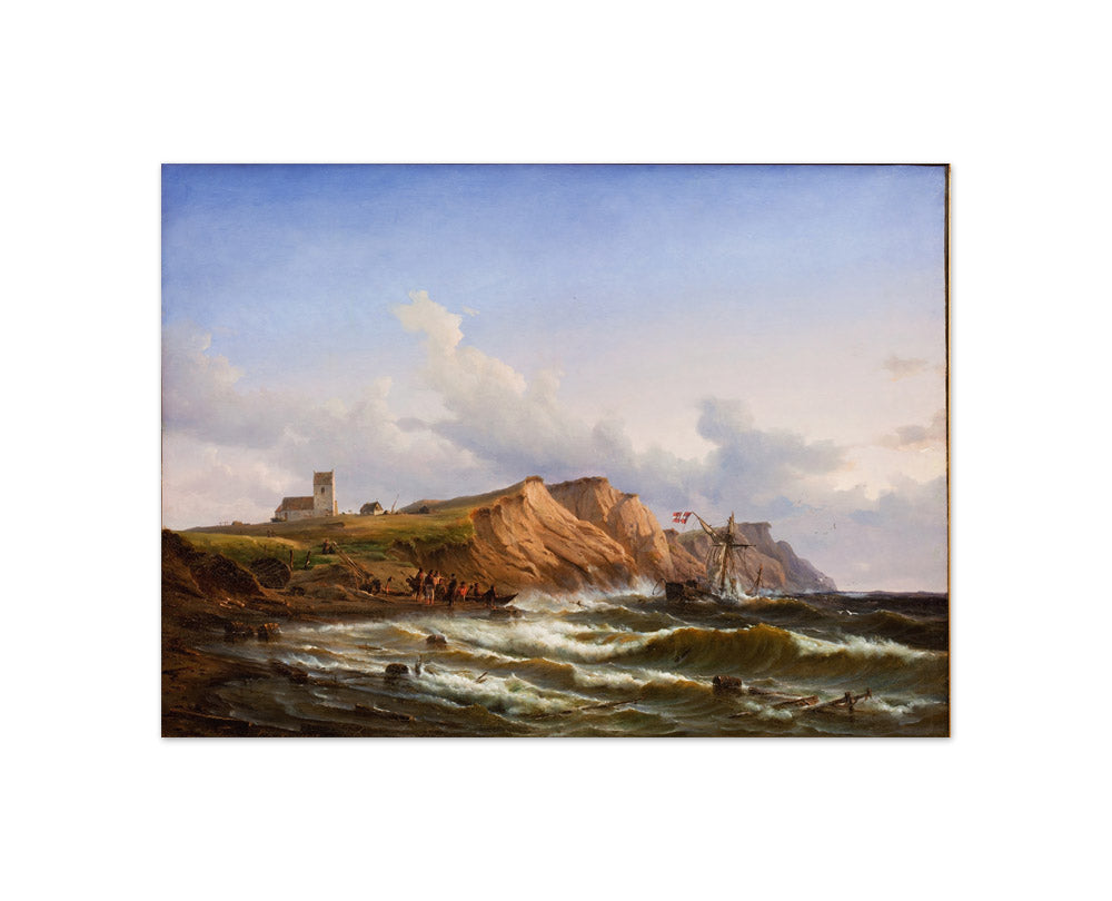 Shipwreck after a Storm off the West Coast of Jutland near Ferring Church by C.F. Sørensen - Compact / Full Bleed / No Frame