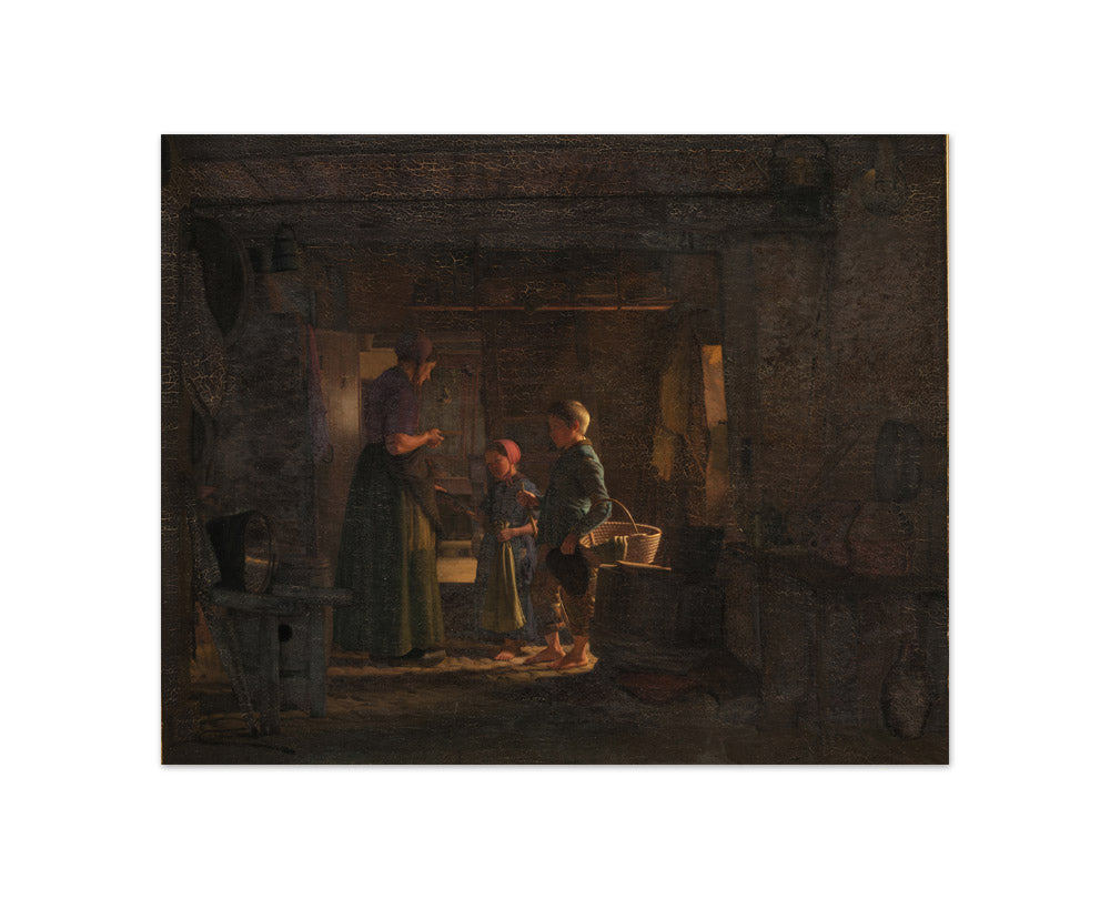 Two kids in a farmhouse kitchen by Frederik Vermehren - Compact / Full Bleed / No Frame