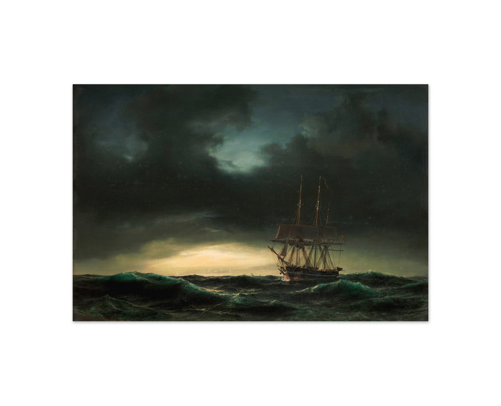 A Danish corvette in space sea after a storm by Anton Melbye - Compact / Full Bleed / No Frame