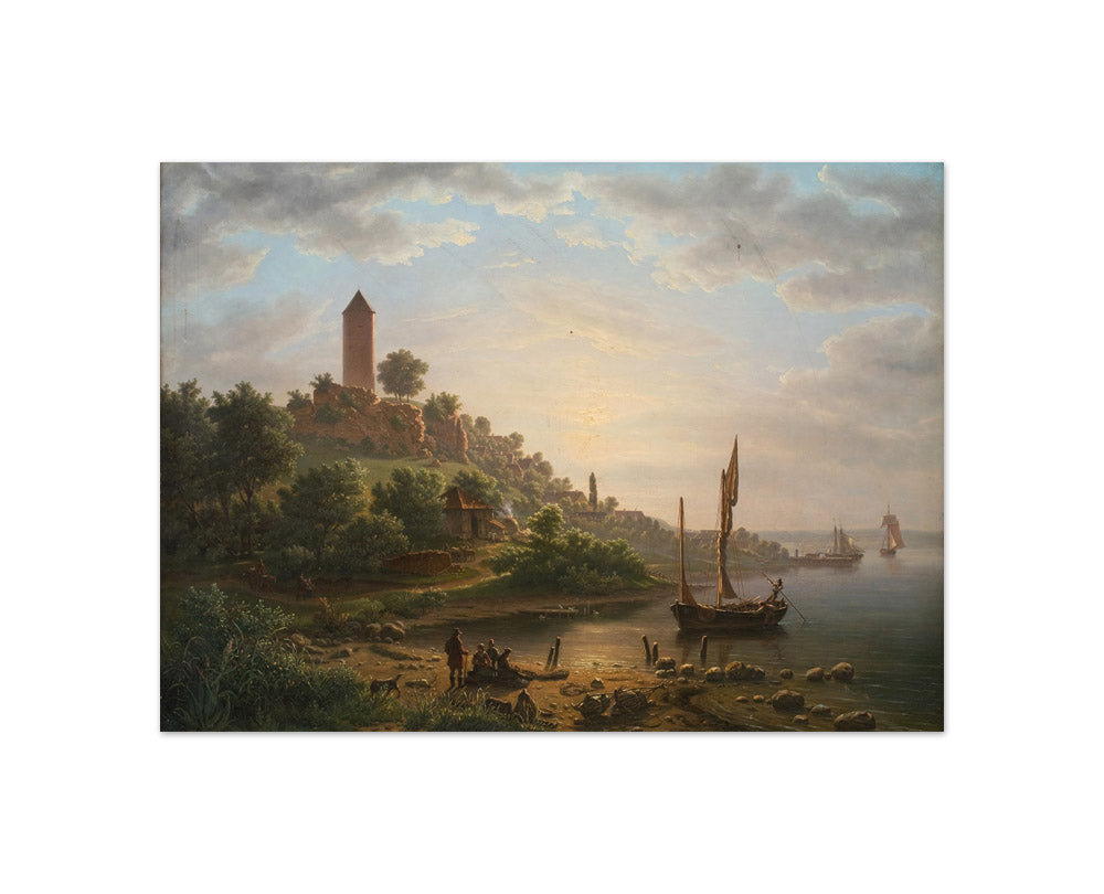 The coast near Vordingborg with the Goose Tower early in the morning by J.P. Møller - Compact / Full Bleed / No Frame