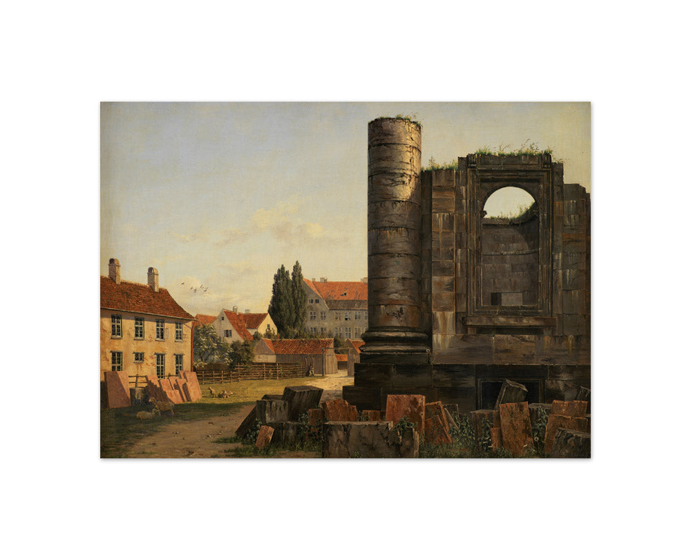 View of Marmorpladsen withe Ruins of the Uncompleted Frederik's Church in Copenhagen by Thorald Læssøe - Compact / Full Bleed / No Frame