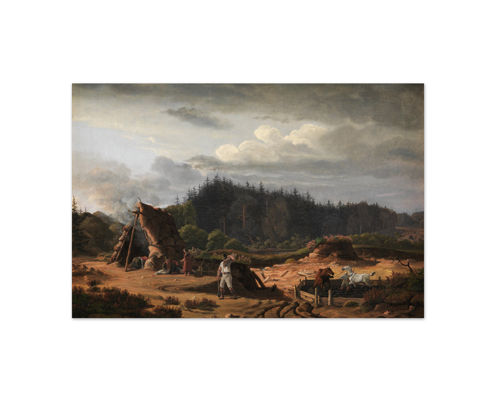 A Bog with Peat Cutters. Høsterkøb, North Zealand by Fritz Petzholdt - Compact / Full Bleed / No Frame