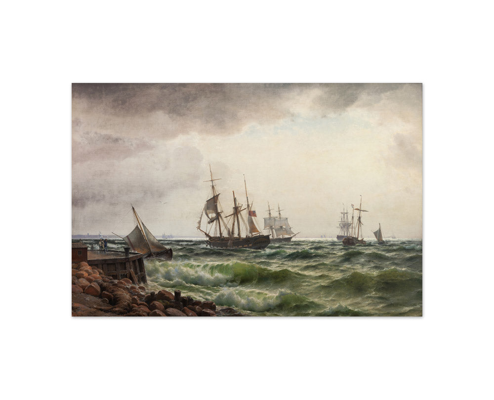 Ships under land after a squall by Carl Neumann - Compact / Full Bleed / No Frame