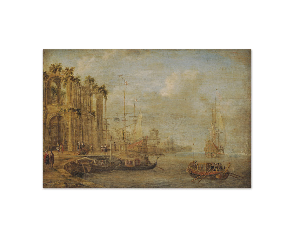 Harbour Scene with Antique Ruins by Jacobus Storck - Compact / Full Bleed / No Frame