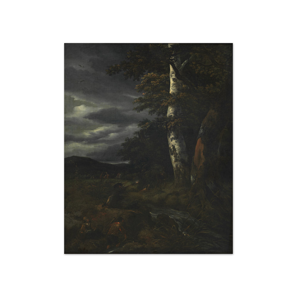 Landscape with a Hunting Scene by Jacob Isaacksz van Ruisdael - Compact / Full Bleed / No Frame