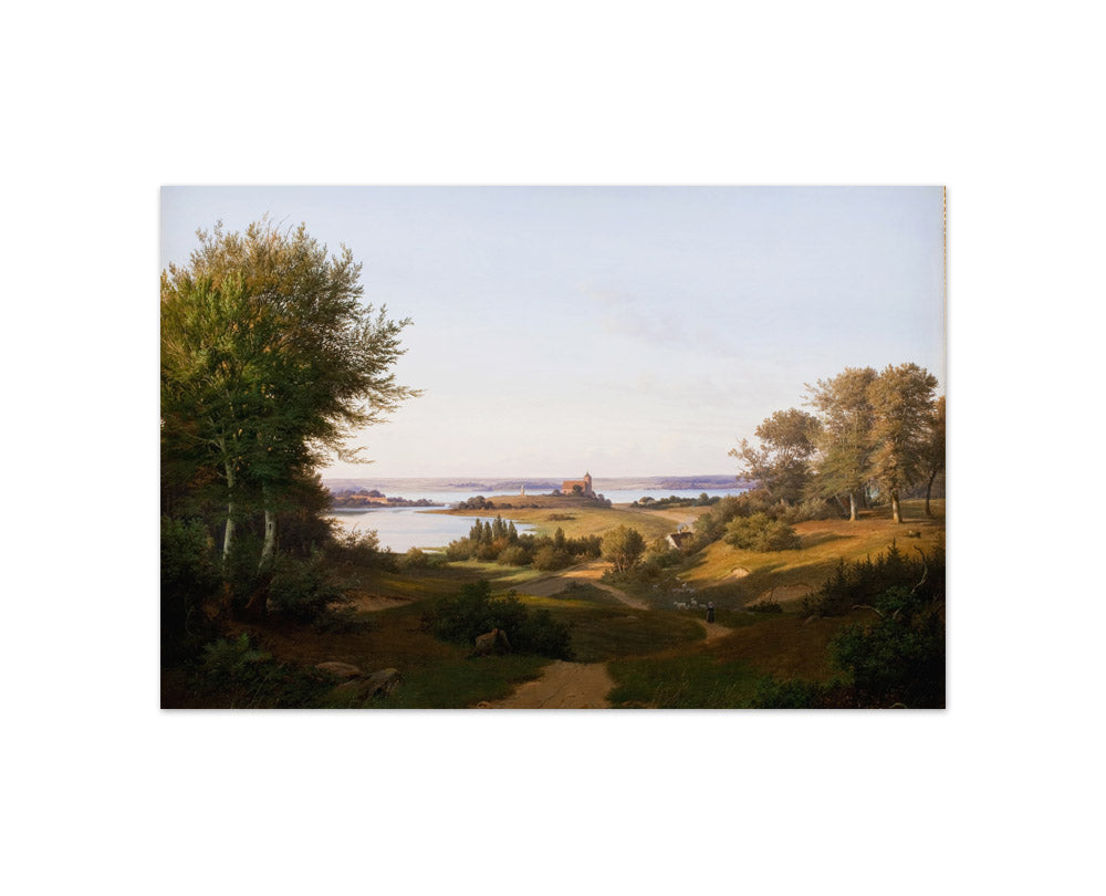 View of the Hill at Skanderborg Castle, Jutland, and the Memorial to frederik VI by Andreas Juuel - Compact / Full Bleed / No Frame