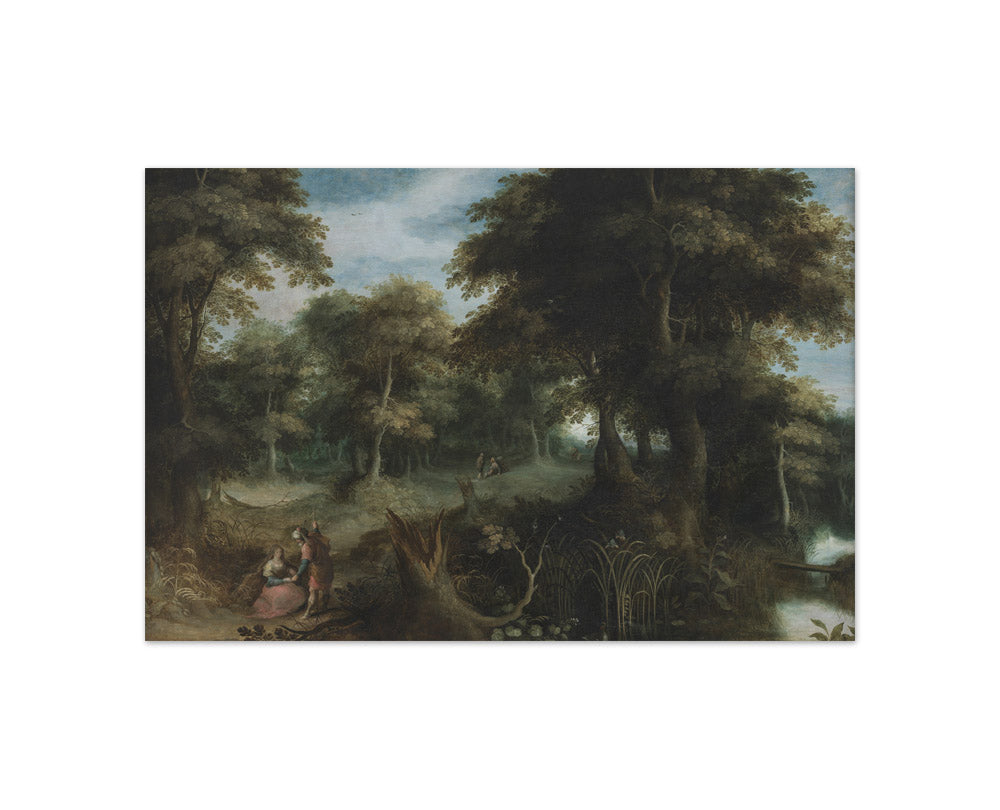 Wooded Landscape with Judah and Tamar by Jasper van der Lanen - Compact / Full Bleed / No Frame