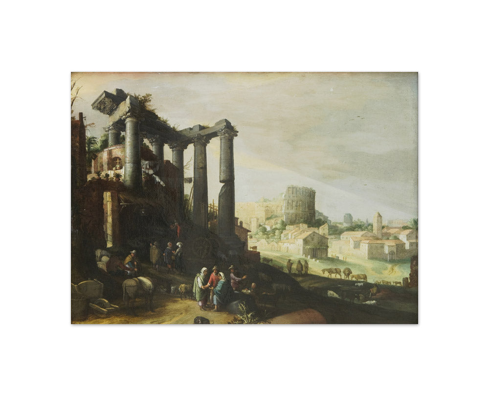 Landscape with a View of Campo Vaccino in Rome by Willem van Nieulandt the Younger - Compact / Full Bleed / No Frame