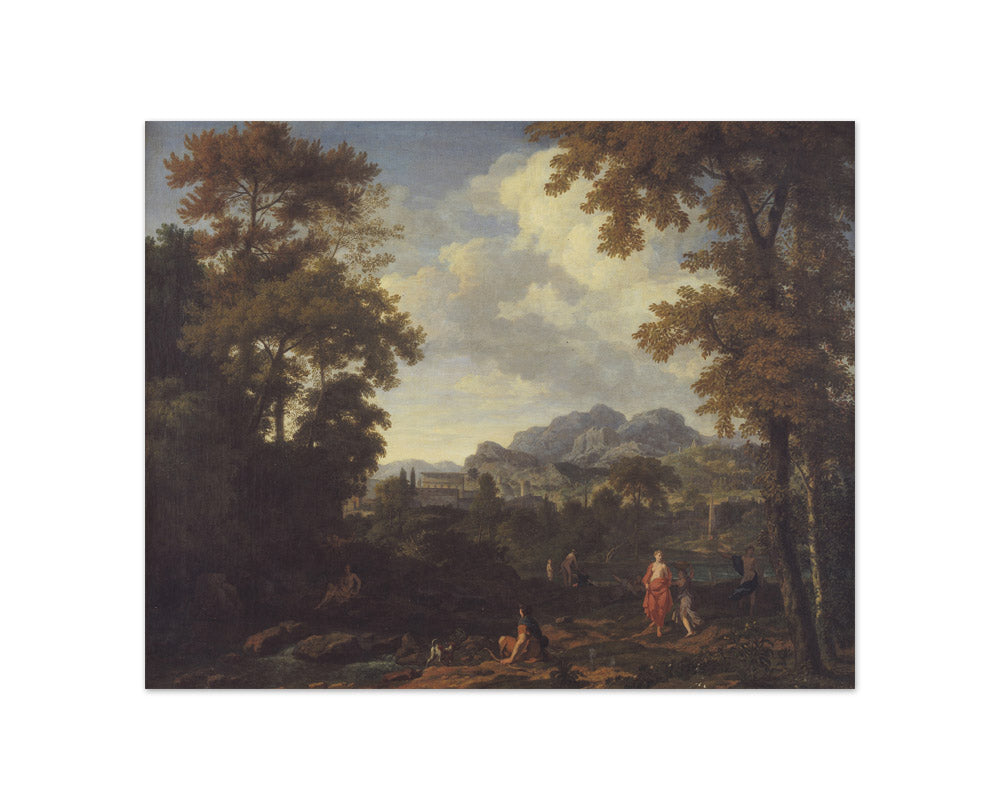 Classical Landscape with Diana and her Nymphs by Johannes Glauber - Compact / Full Bleed / No Frame