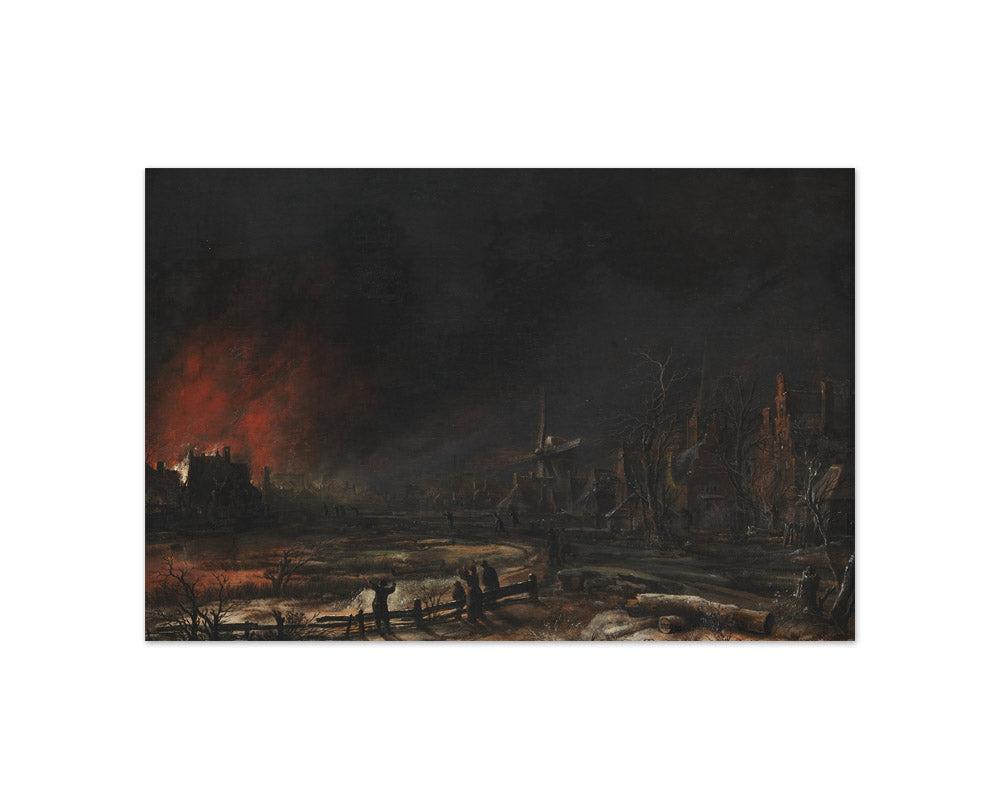 Fire by Night in the Winter by Aert van der Neer - Compact / Full Bleed / No Frame