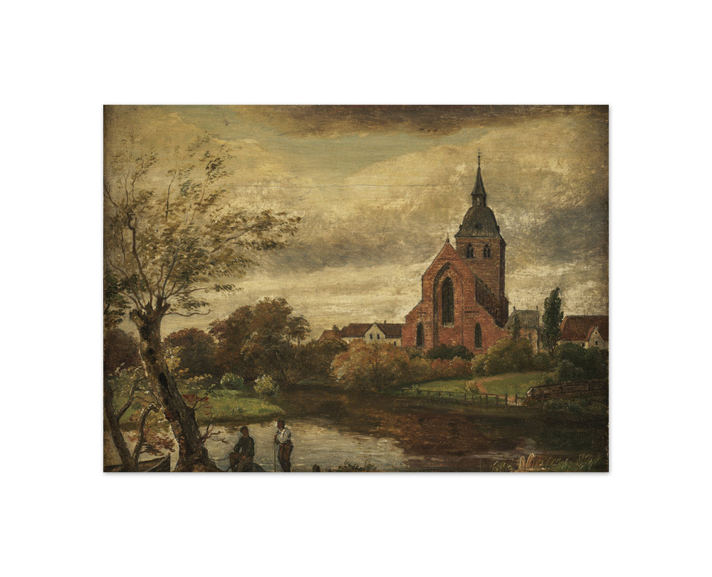 St Knud's Church by the River in Odense. Autumn by Dankvart Dreyer - Compact / Full Bleed / No Frame