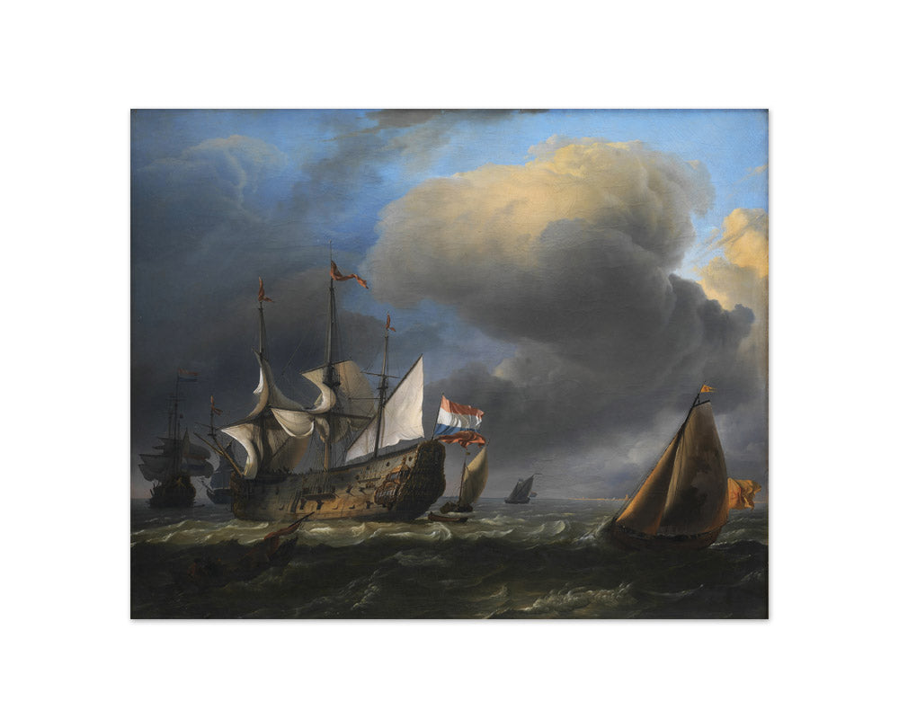 Seascape with Dutch Men-of-War and Fishing Boats by Ludolf Bakhuizen - Compact / Full Bleed / No Frame