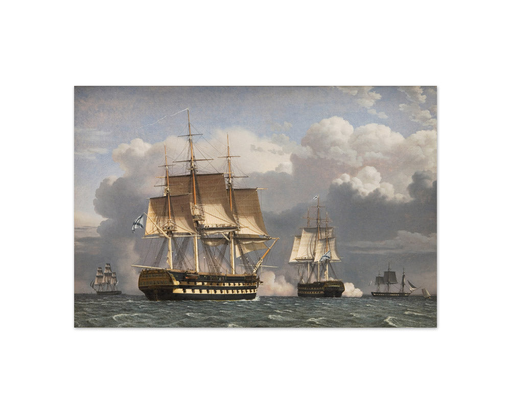 Two Russian Ships of the Line Saluting by C.W. Eckersberg - Compact / Full Bleed / No Frame