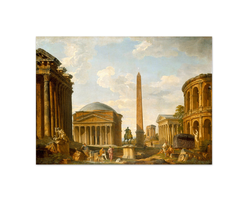 Roman Capriccio: The Pantheon and Other Monuments by Giovanni Paolo Panini - Compact / Full Bleed / No Frame