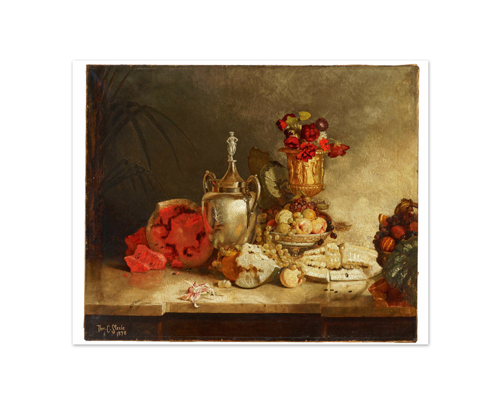 Still Life of Fruit and Urn by T.C. Steele - Compact / Full Bleed / No Frame