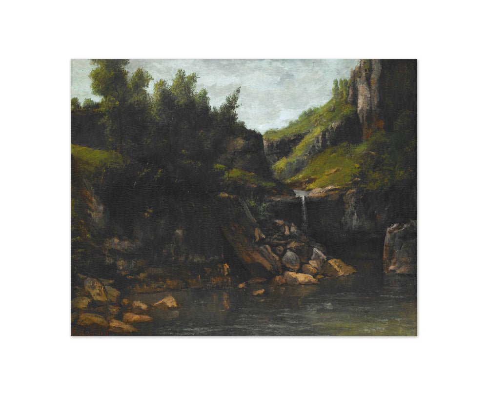 Cascade in a Rocky Landscape by Gustave Courbet - Compact / Full Bleed / No Frame