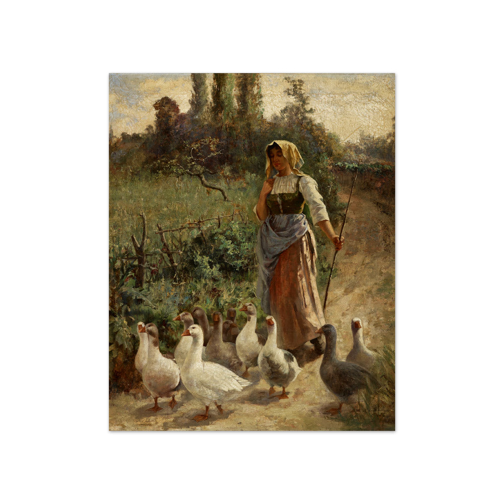 The Goose Girl, Picardy, France by Margaret A. Rudisill - Compact / Full Bleed / No Frame