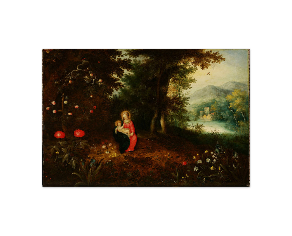 Virgin and Child in a Wooded Landscape by Abraham Govaerts - Compact / Full Bleed / No Frame