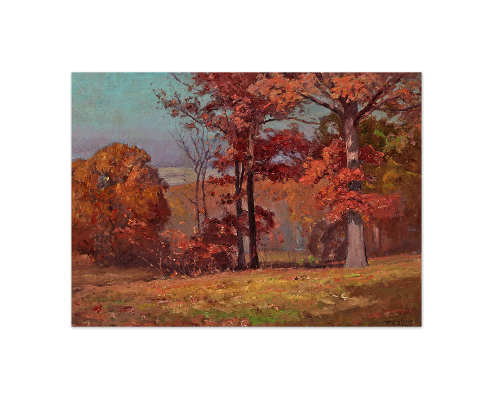 When the Oaks are Red (Brookville Landscape) by T.C. Steele - Compact / Full Bleed / No Frame