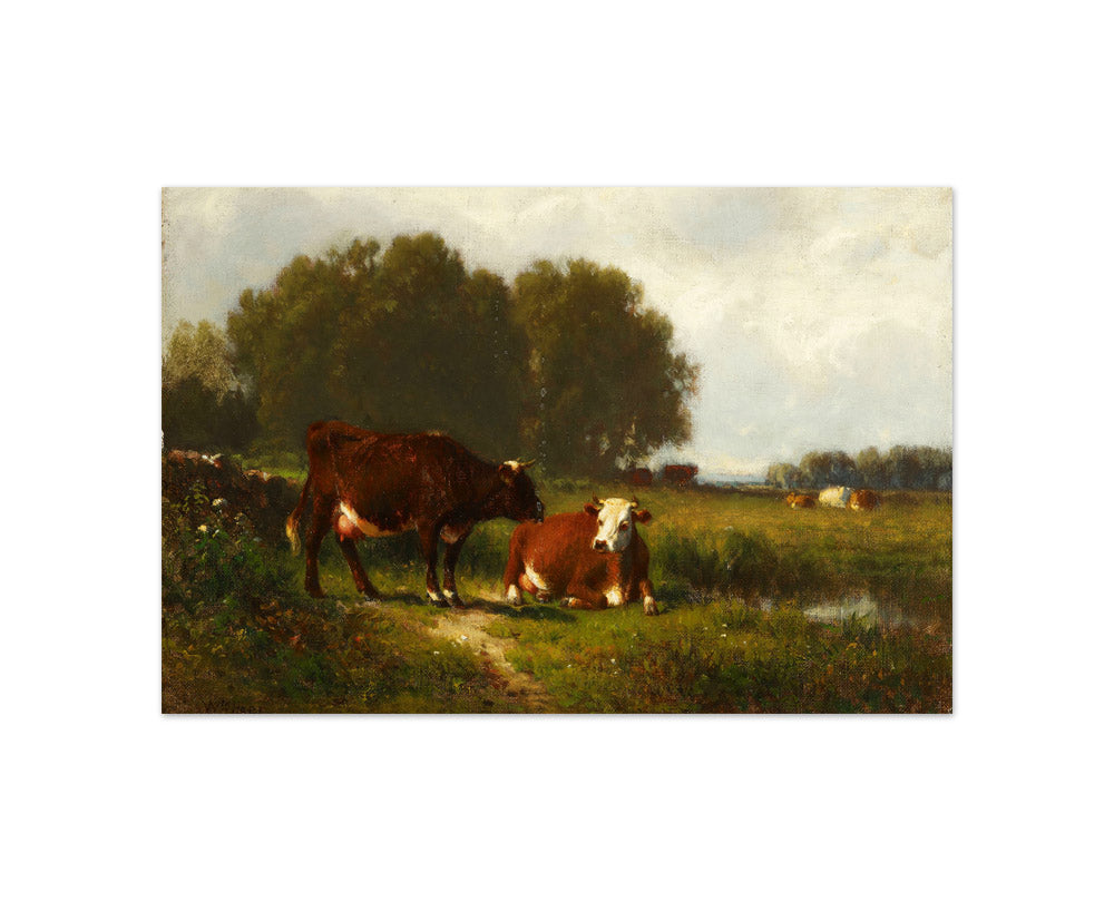 Landscape with Cows by William M. Hart - Compact / Full Bleed / No Frame