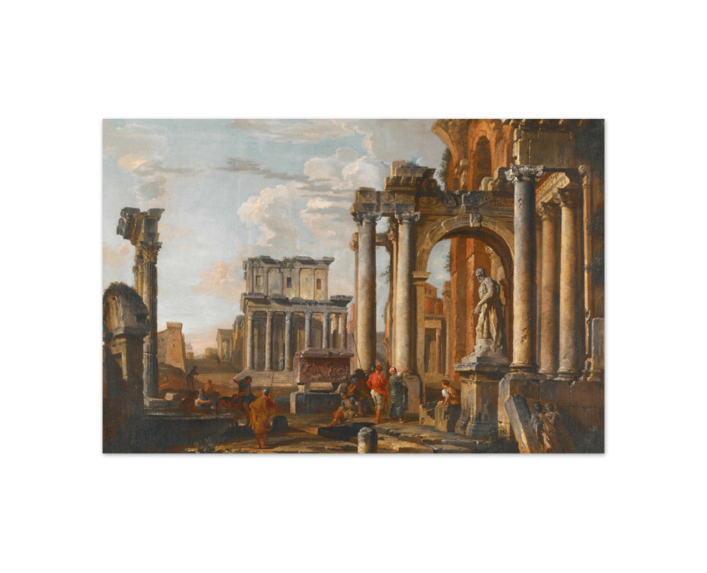 Ruins with the Temple of Antoninus and Faustina by Giovanni Paolo Panini - Compact / Full Bleed / No Frame