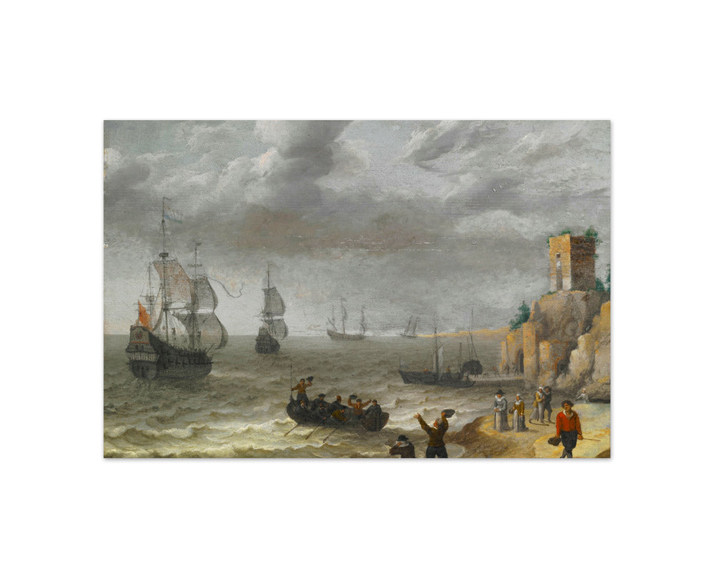 Seascape with Ruins on a Cliff by Abraham Willaerts - Compact / Full Bleed / No Frame