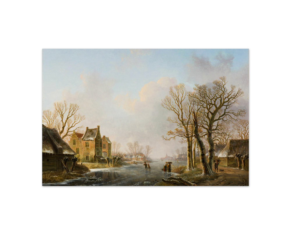 Skaters on a Frozen River, Dordrecht by Willem de Klerk - Compact / Full Bleed / No Frame