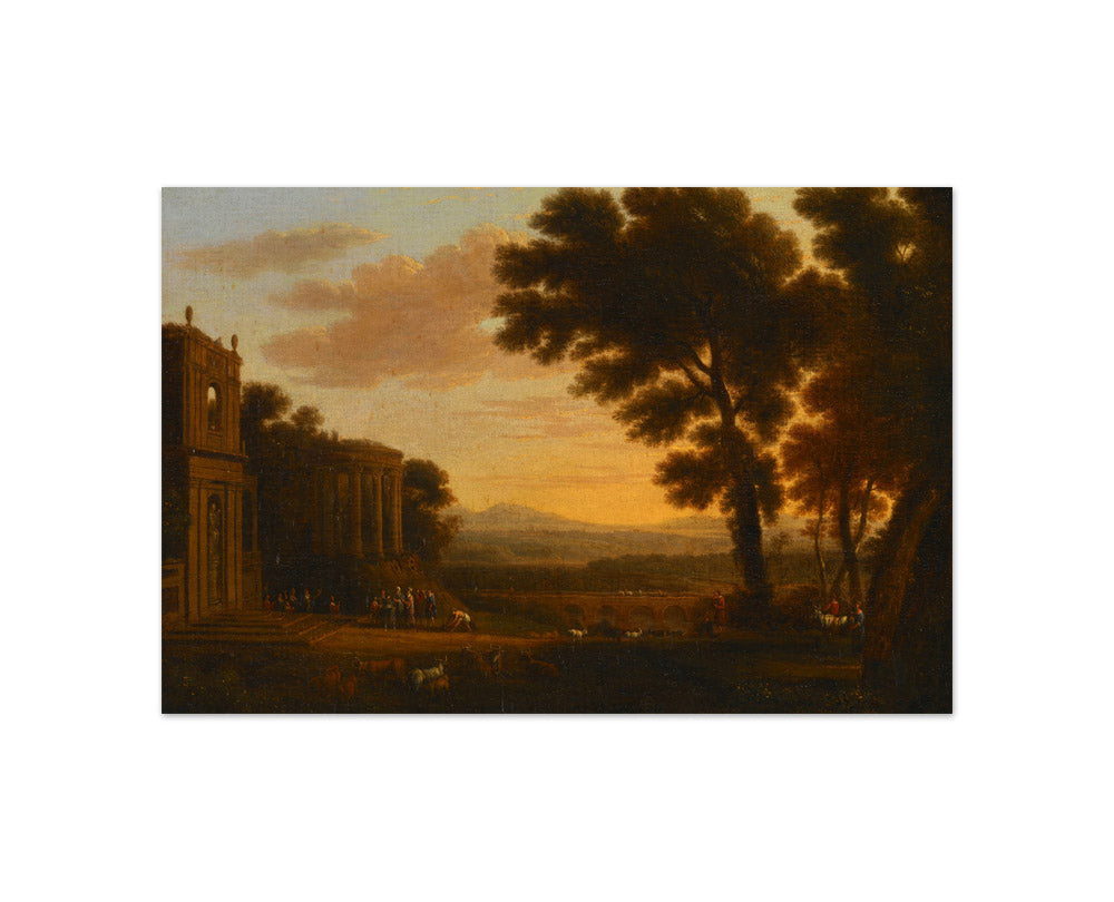 Landscape with the Father of Psyche Sacrificing at the Milesian Temple of Apollo by Claude Lorrain - Compact / Full Bleed / No Frame