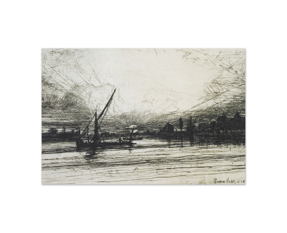Sunset on the Thames by Sir Francis Haden - Compact / Full Bleed / No Frame