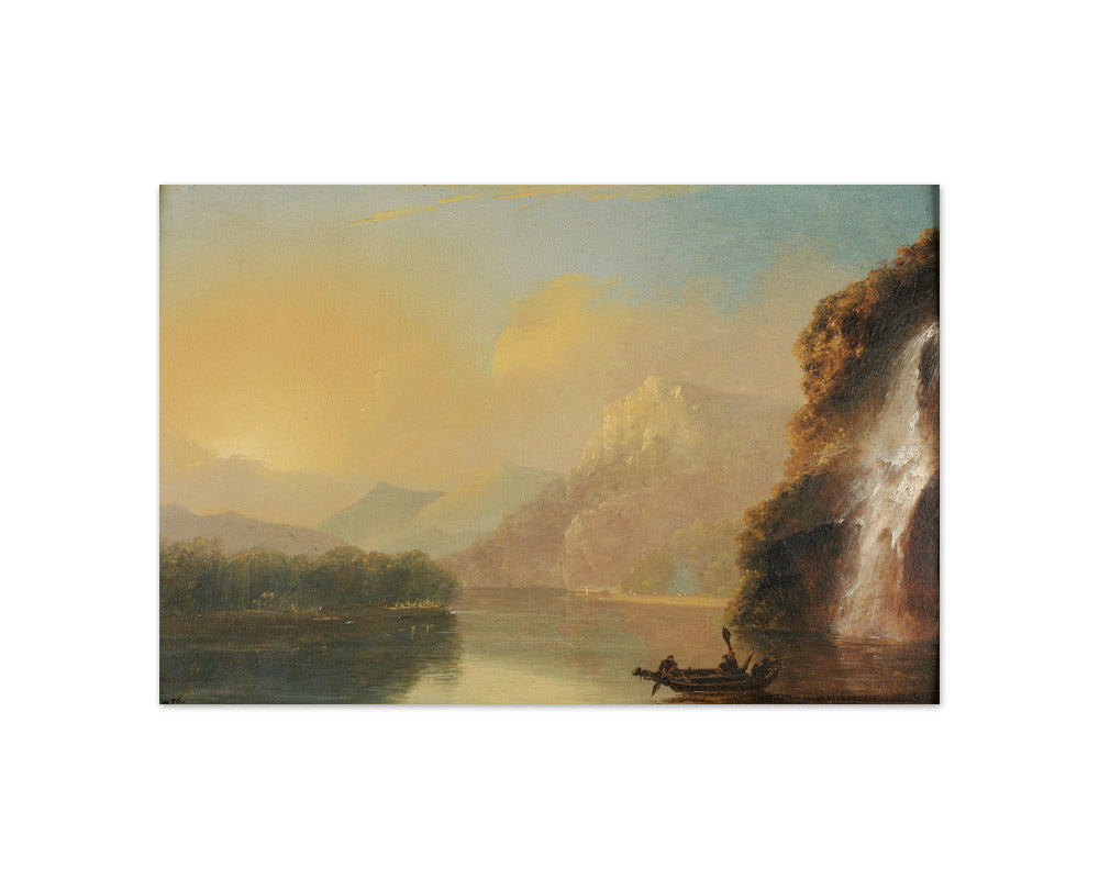 Waterfall in Dusky Bay with Maori canoe by William Hodges - Compact / Full Bleed / No Frame