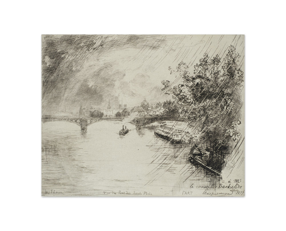 View of the Pont des Saints-Pères by Felix Bracquemond - Compact / Full Bleed / No Frame