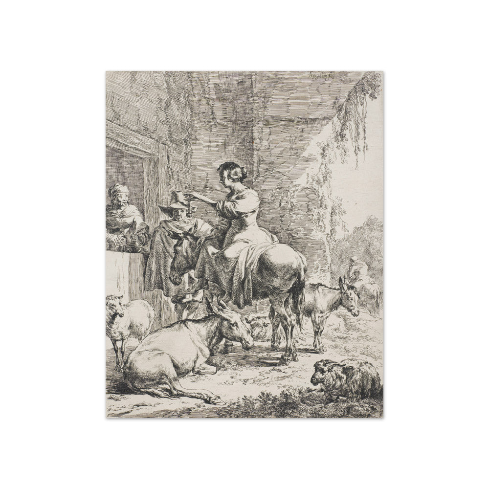 The rest before the inn by Nicolaes Berchem the Elder - Compact / Full Bleed / No Frame