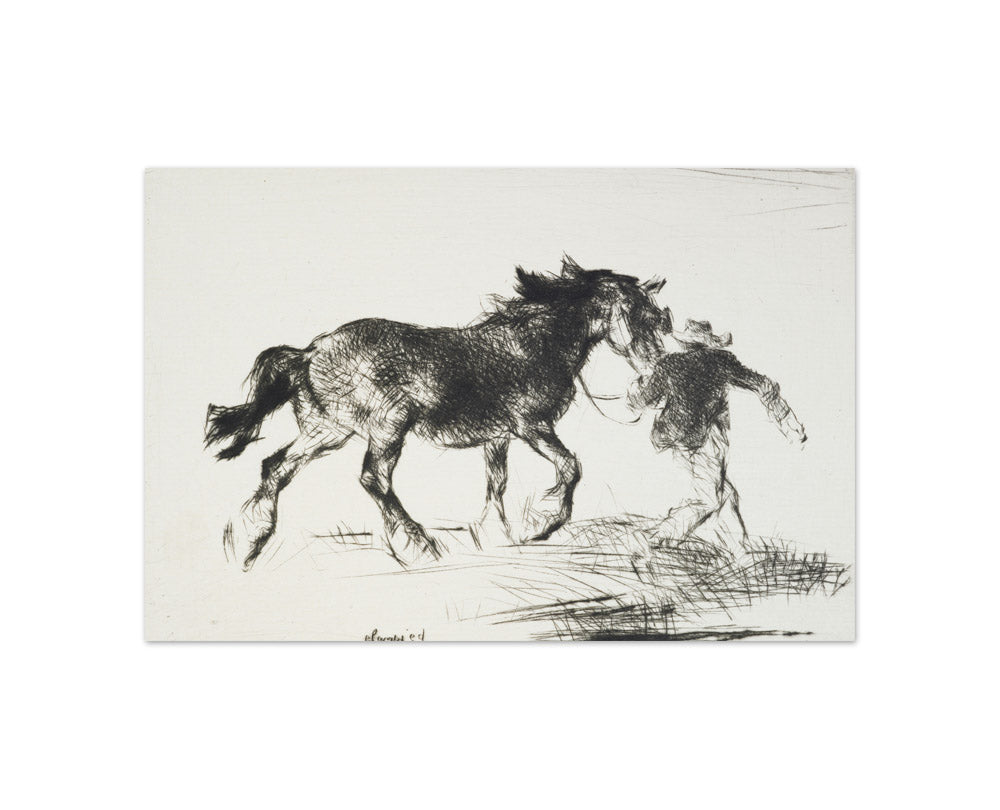 Farm horse by Edmund Blampied - Compact / Full Bleed / No Frame