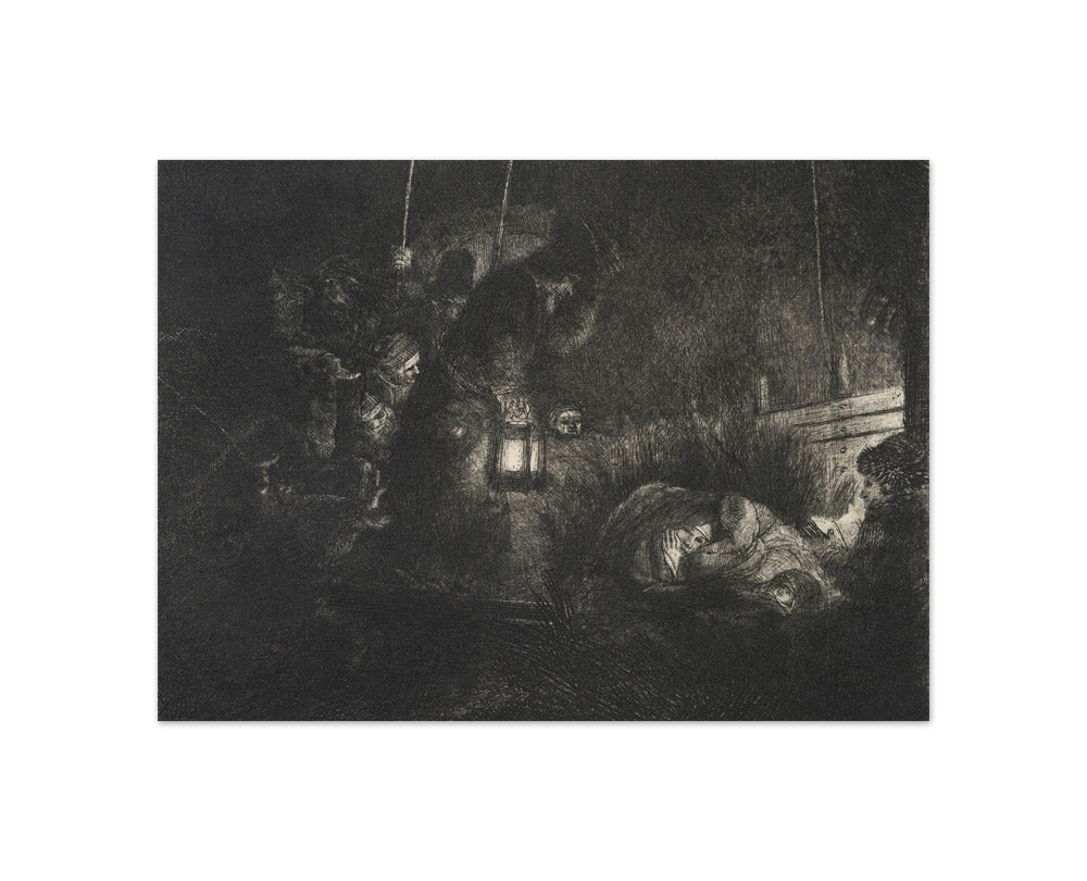 The adoration of the shepherds: a night piece by Rembrandt van Rijn - Compact / Full Bleed / No Frame