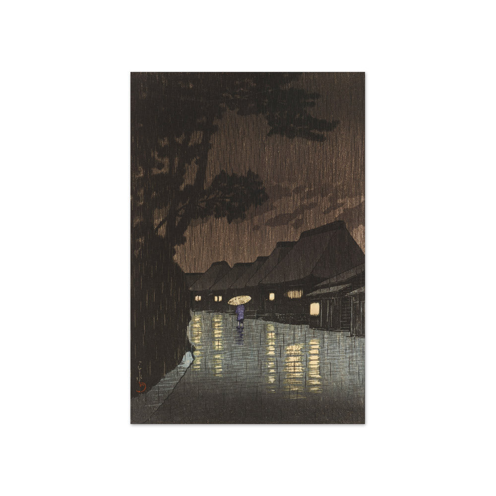 Rain at Maekawa, Sochu by Kawase Hasui - Compact / Full Bleed / No Frame