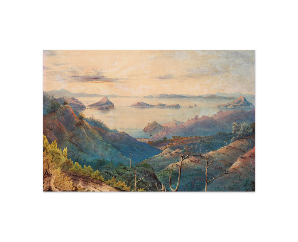 Sunset on the Kikowhakarere Gorges, at Coromandel by Alfred Sharpe - Compact / Full Bleed / No Frame